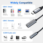 USB Type C to 3.5mm Headphone and Charger Adapter,2 in 1 USB C to Aux Audio Jack Hi-Res DAC with Charging for Earphones,Compatible with Samsung Galaxy S25/S24/S23/S22+(USB-3.5MM, 5Pack)