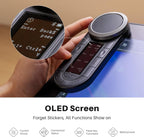 HUION Keydial Remote Bluetooth Programmable Keypad with Dual Dials 60 Customized Keys, OLED Display Macro Keypad Work with PC, Mac, Mobile, One-Hand Shortcut Keyboard for Drawing Tablet, Laptops