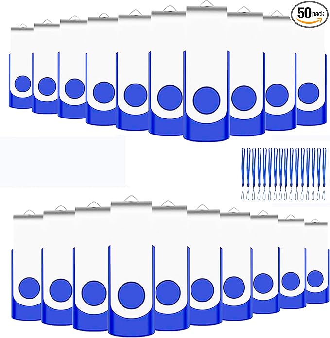 2GB Bulk Flash Drives 50 Pack EASTBULL USB 2.0 Metal Flash Drives Bulk Swivel USB Drives Bulk Thumb Drives Pack (2GB)