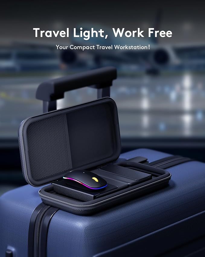 Samsers Foldable Keyboard and Mouse, Folding Bluetooth Keyboard Mouse Combo with Backlight, 2.4G + BT5.0 x 2, Full-Size Travel Keyboard & Portable Wireless Mouse for Windows/Android/iOS/Mac OS, Black