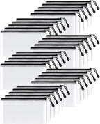 SUNEE Mesh Zipper Pouch 4.6x9.2 in (Black, 30 Packs), Small Pencil Case Pouch for School Office Supplies, Travel Accessories, Waterproof Zipper Pouches for Organizing