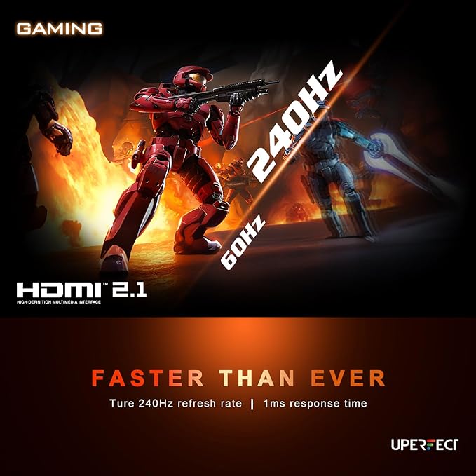 UPERFECT 2.5K 240Hz QLED Portable Monitor, 16" 2560x1600 QHD 100% DCI-P3 400 Nits Portable Gaming Monitor w/Stand & VESA, Adaptive Sync HDMI 2.1 External Screen for Laptop PC Phone Game Console