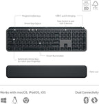 Logitech MX Keys S Combo - Performance Wireless Keyboard and Mouse with Palm Rest, Customizable Illumination, Fast Scrolling, Bluetooth, USB C, for Windows, Linux, Chrome, Mac