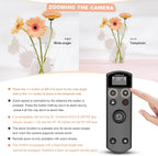 Remote Control for Fujifilm Camera,USB-C Rechargeable Wireless Shutter Release with OLED Screen for Fujifilm Fuji X100VI,X-T5,X-T4,X-T3,X-T50,X-T30II, X-T30,X-S20,X-S10,X-H2S,X-H2,X-E5 (Black)