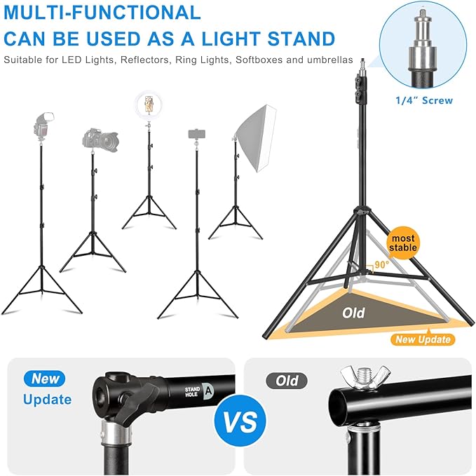 10 x 6.9 Ft Photo Backdrop Support Stand, MSKIRA Adjustable Background Stand, Backdrop Support System Kit for Parties Screen Back Drops Events Decoration, with 6 Clamps, 4 Clips, 2 Sandbags, Carry Bag