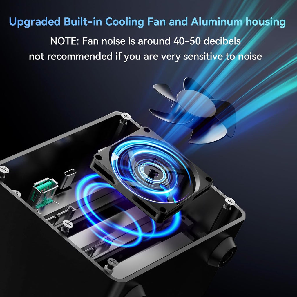 3 Bay 10Gbps Hard Drive Enclosure with Cooling Fan for 2.5“/3.5" SATA HDD/SSD with USB A/C 3.2 Gen 2, Support Hot Swappable, Daisy Chain Expansion, Tool-Free, DAS(NO RAID/NAS)