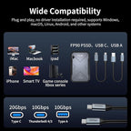 2TB Portable SSD, Up to 2050MB/s, USB 3.2 Gen2 USB-C, IP68 Water & Dust Resistant, Shockproof, External Solid State Drive for Smart TV, Cameras, iPhone 16/15, Windows, Mac and Other Devices (FP90)