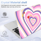 Case for MacBook Pro 13 inch with/Without Touch Bar (2016-2022, M2 A2338 M1 A2289 A2251 A2159 A1989 A1706 A1708), Hard Shell + Keyboard Cover + Dust Plug, Wildflower Heart