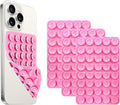 (3 Pack) Double Sided Silicone Suction Cup Phone Case Mount, Hands-Free Silicon Phone Grip with Higher Suction Power for Selfies and Videos, Non Slip Phone Accessories, Pink
