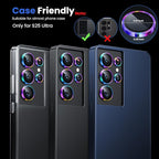 WSKEN for Samsung Galaxy S25 Ultra Camera Lens Protector - Ultra Thin Case Friendly, 9H Shatterproof Tempered Glass with Aluminum Metal Circle Camera Screen Protector Cover Accessories, Colorful