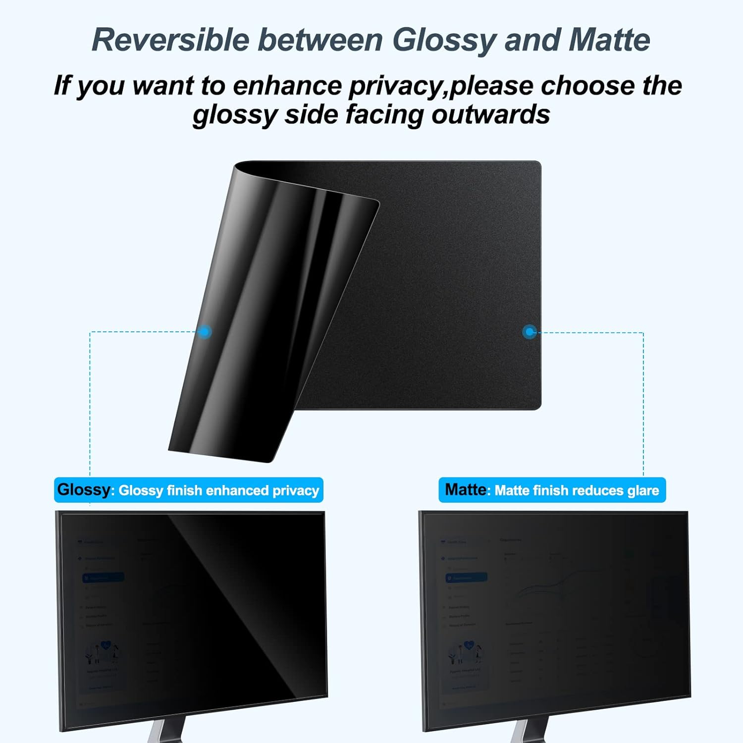 [2-Pack] 24 Inch Privacy Screen for Monitor Computer Screen Privacy Filter for 16:10 Widescreen Monitor Desktop PC Monitor Privacy Film Monitor Privacy Shield and Anti-Glare Protector