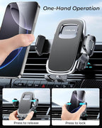 MRGLAS 2025 Upgraded Phone Holders for Your Car with New Metal Hook Clip, Handy Air Vent Cell Phone Car Mount [One Hand Operation], Universal Automobile Cradle for iPhone Android and All Smartphones