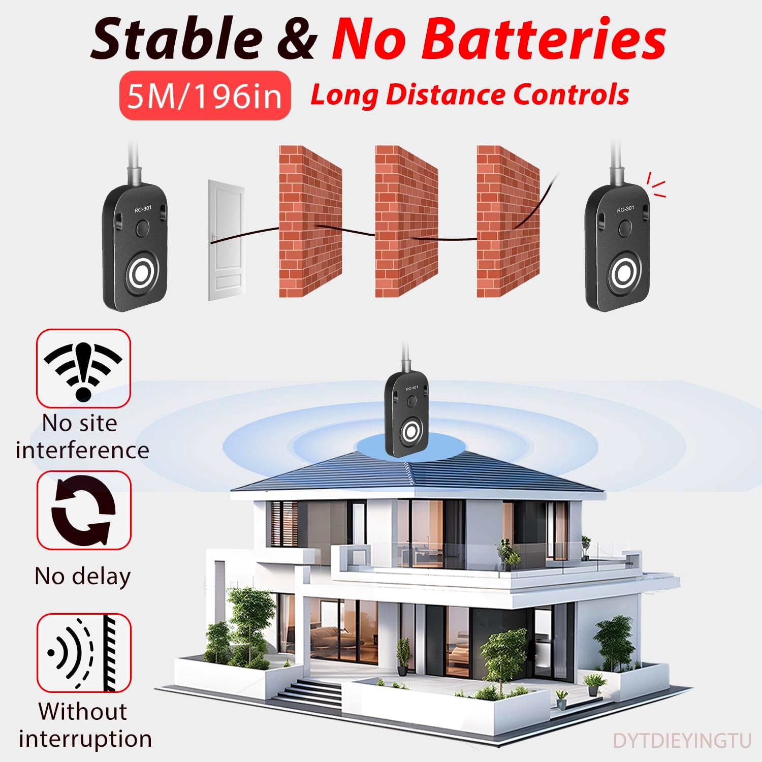 for Panasonic Cable RC301-L1 Remote Camera Small Shutter Release Remote Control 196.8 "Extended Cable Remote Wired Button GH3 GH4 GH5 GH6 S5 S5II G85 G9 GXL S1R -114(RC301-L1 GH 196.8in/5m)