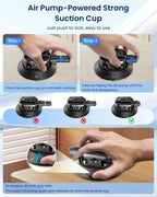 4" Suction Cup Mount with Magic Arm for Car Camera Mount for Go pro Windshield Phone Holder for Insta 360 Action Camera Accessories