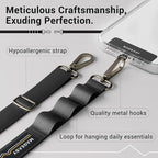 MAGEASY Universal Cell Phone Lanyard Crossbody - Anti-Theft Crossbody Phone Strap for iPhone 16 Pro Max & Most Smartphones, for Men & Women | 20mm (Black)