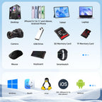 Portable SSD 1TB, Up to 1050MB/s, USB-C External Solid-State Drive with All-in-One Multi-Port USB 3.2 Hub and SD/TF Card Reader Docking Station with iPhone 17/PC/Laptop/Mac/Windows/Android/iOS.