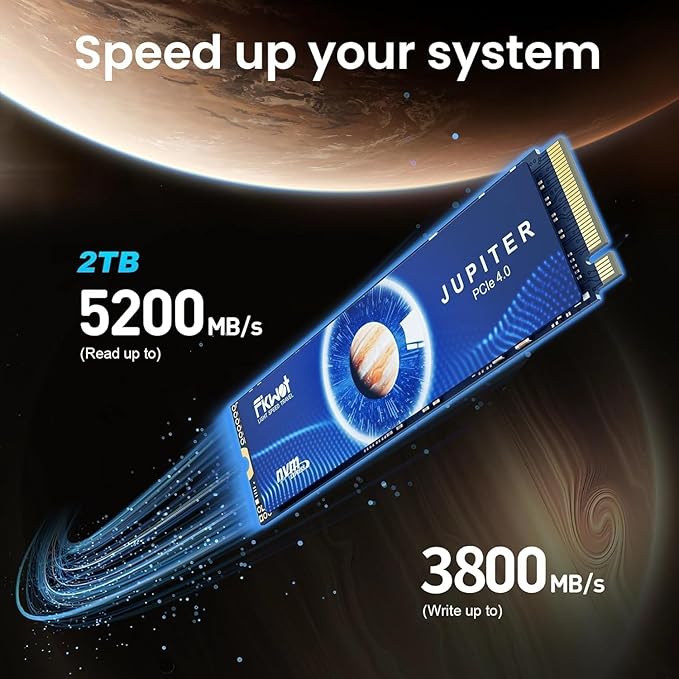 FX660 2TB M.2 SSD, PCIe Gen 4x4 Dynamic SLC Cache - Speeds up to 5200MB/s M.2 2280 NVMe Internal SSD, Upgrade Storage for PC Computer, Laptop and PS5