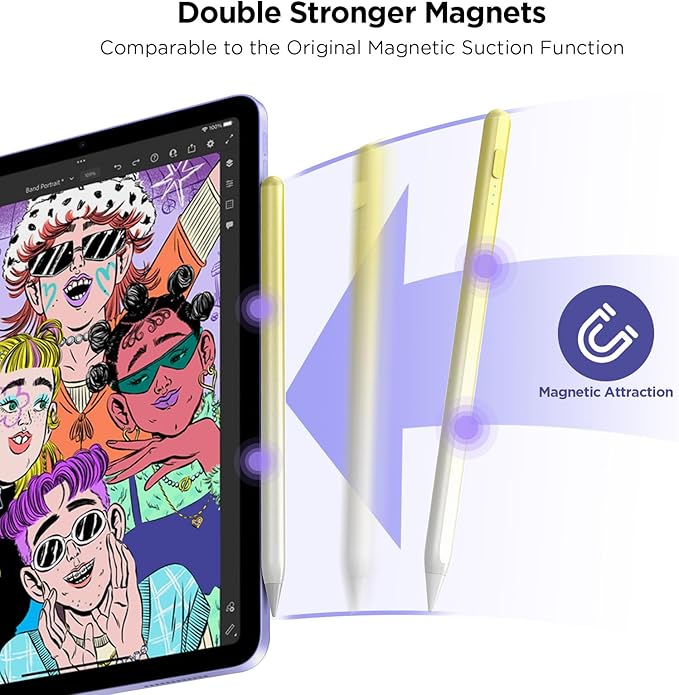 Apple iPad Pencil Alternative, 15Min Fast Charge, Palm Rejection & Tilt Sensitivity for iPad 2018-2024, Pro 12.9/11/13", "M4, Air 5/4/3/11"-13", Mini 6/5