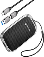 PHIXERO 512GB Portable SSD, Type-C Interface, Up to 450Gbps, Built-in mSTAT SSD for Ultra-Fast Data Transfer,Black