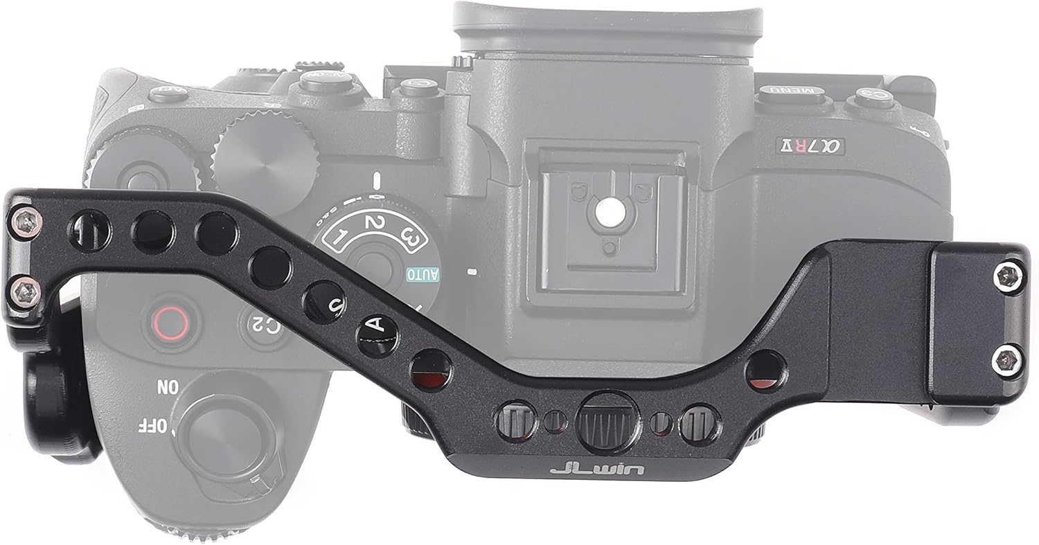 A7R V Cage, Hersmay Aluminium Full Camera Cage for Sony A7R V Mirrorless Camera Cage Support Accessories Kit Vlog Video Shooting Filmmaking Rig Stabilizer with 1/4" and 3/8" Arri Locating Hole