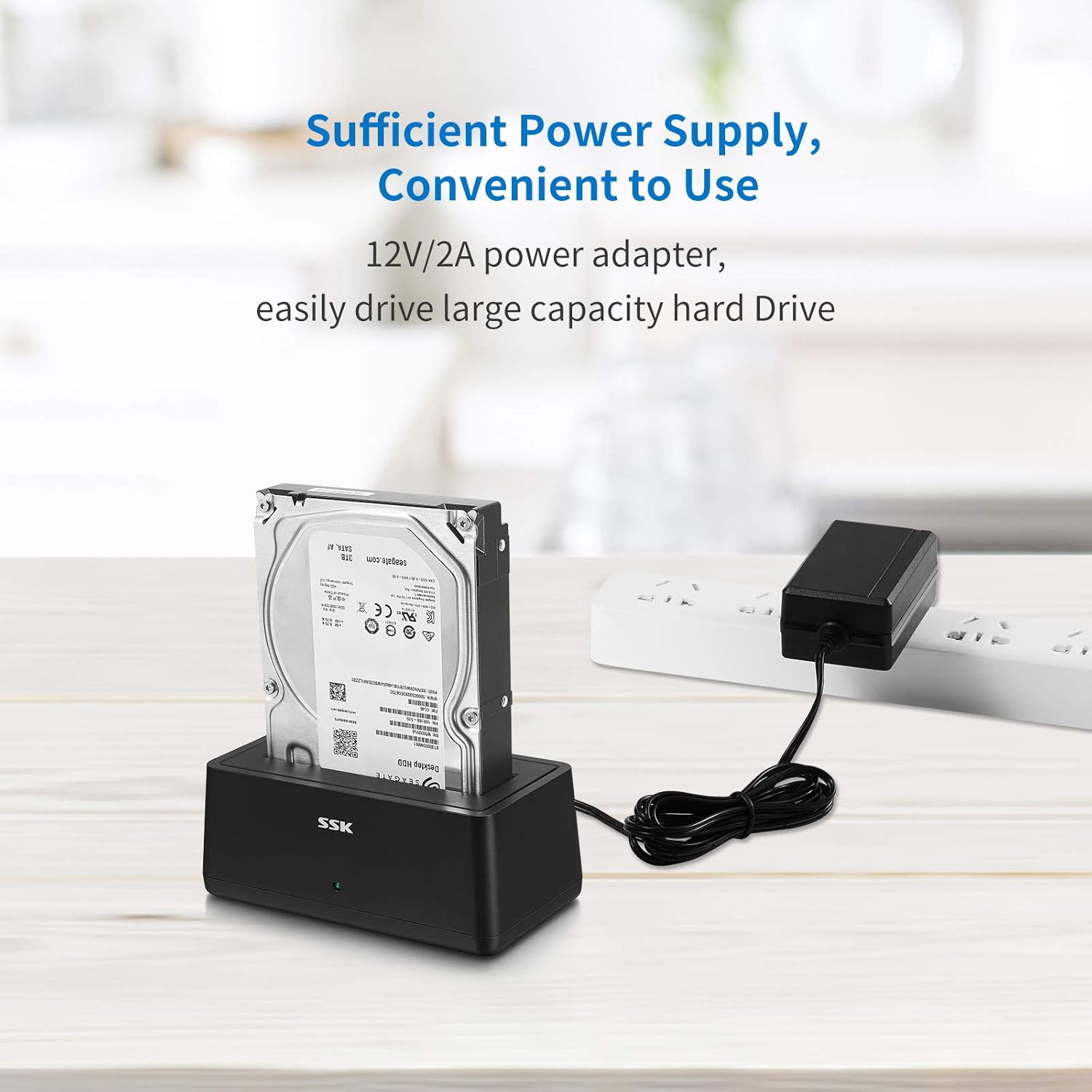 SSK USB 3.0 to SATA External Hard Drive Docking Station Enclosure Adapter for 2.5 & 3.5 Inch HDD SSD SATA, Super Speed up to 5Gbps, Support UASP no Drivers Needed(20TB Supports)