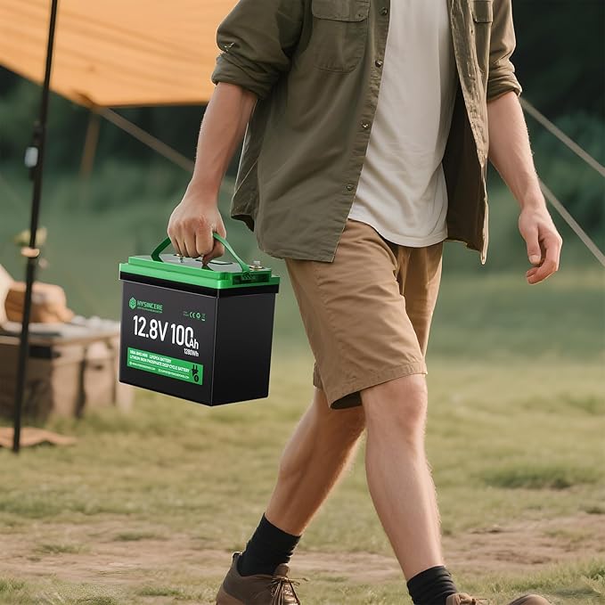 12V 100Ah Mini LiFePO4 Lithium Battery, 12V Deep Cycle Lithium Rechargeable Battery, Max.15000 Cycles Built in 100A BMS for RV, Trolling Motor, Camping, Marine, Home Energy Storage(2 Packs)