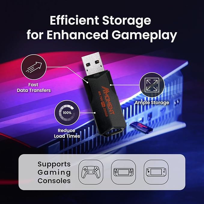 MMOMENT MK700 250GB USB 3.2 Gen2x1 Flash Drive, Read Speed up to 600MB/s, Write Speed up to 500MB/s, Thumb Drive