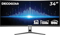 Deco Gear 34” Curved Ultrawide Business Monitor | 3440x1440, 100Hz, 1500R, 99% sRGB | Adjustable Stand, 2 HDMI and 2 DisplayPort | HDR, Low Blue Light, PIP/PBP