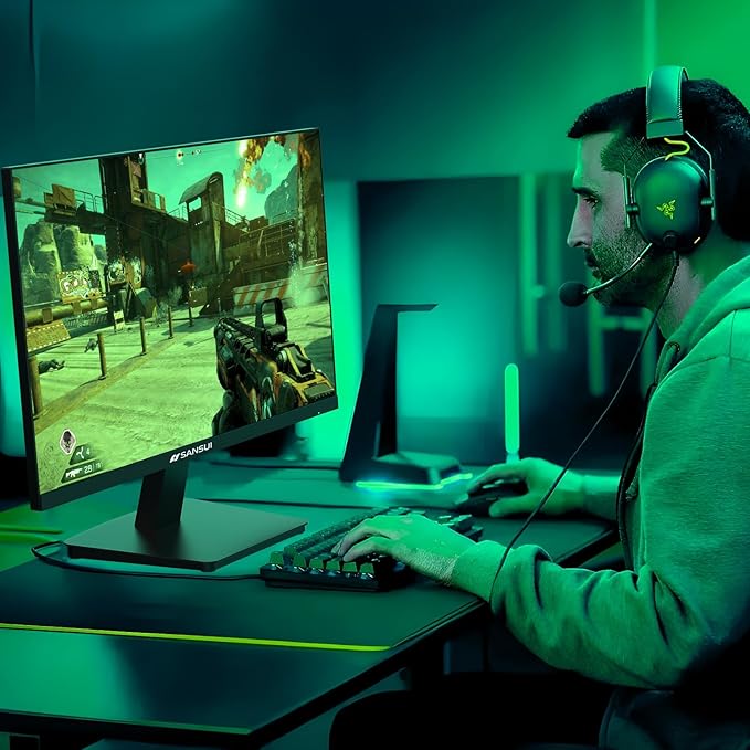 SANSUI Monitor 27 Inch 100Hz USB Type-C Computer Monitor, FHD 1920X1080P,Frameless Eye Care PC Office Monitor with HDMI, Adaptive Sync, HDR, VESA(100x100mm)（ES-27F2C HDMI Cable Included）