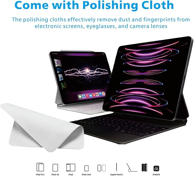 Stylus Pen for iPad11/10/9thGen,with Polishing Cloth,Tilt Sensitivity,Palm Rejection,for Pad Air11/13inch(M3/2), iPad Pro11/13/inch (M4),iPad Mini6/5th,iPad Pro 11/12.9 inch