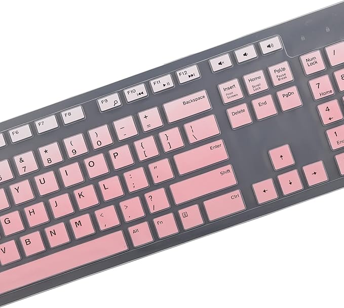 Keyboard Cover Skin for Dell KM636 KB216 KB216t KB216d KB216p Wired & Wireless Keyboard, Dell Optiplex 5250 3050 3240 5460 7450 7050, Dell Inspiron Desktop 24" 27" 5400 5490 7700 7790 3475 3670 3477