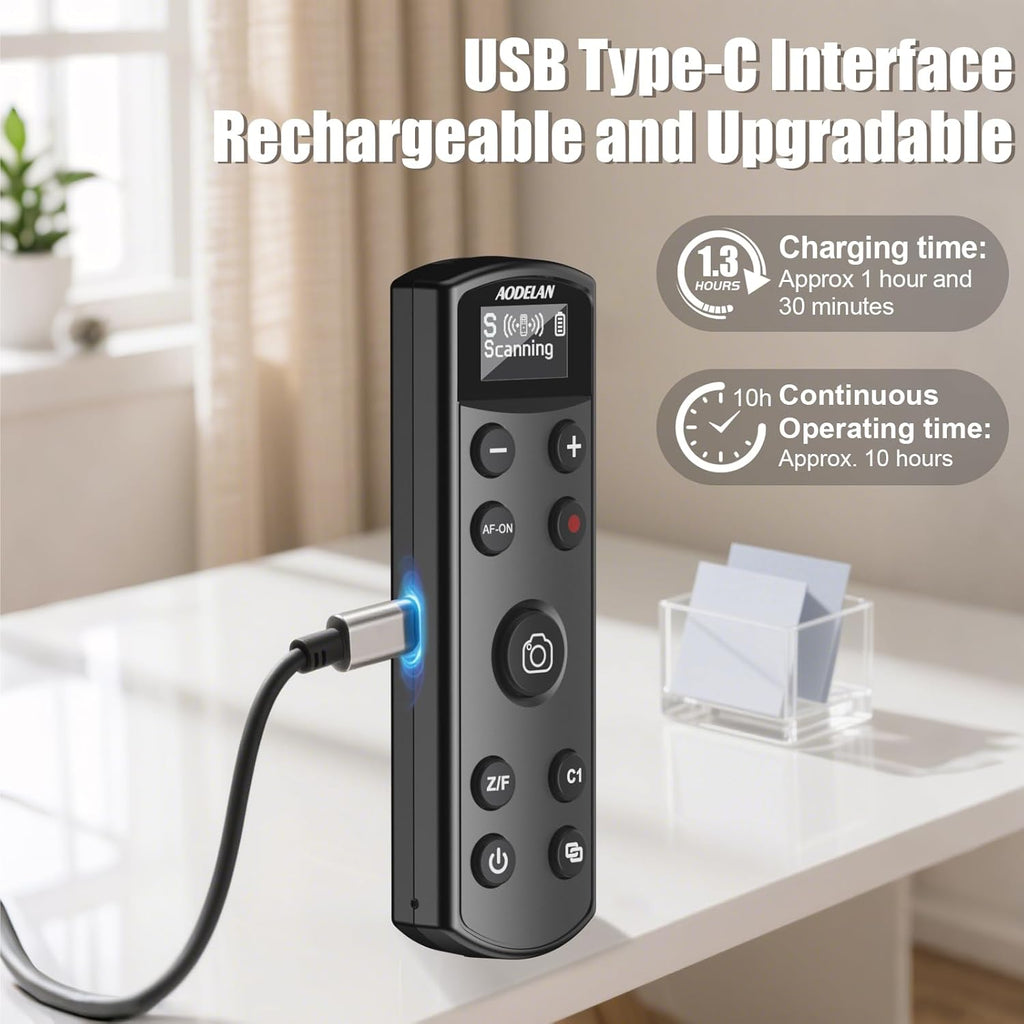 AODELAN for Sony Camera Tripod with Rechargeable Wireless Shutter Release,Shooting Grip Remote Control Handle for ZV-E10,ZV-1F,ZV-1,A7C,A7III,A7R IV,A6100,A6400,A6700,FX30,A9 II,DSC-RX0 II(Black)