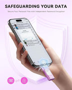 Apple MFi Certified 256GB Flash Drive for iPhone Thumb Drive Photo Stick, USB Memory Stick iPhone Flash Drive for Photos Videos, High Speed Jump Drive Compatible for iPhone/iPad/Android/PC (Purple)