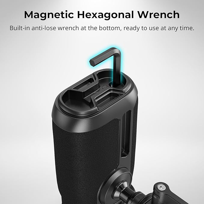 SmallRig Push-Button Rotating NATO Side Handle for Left and Right Hand, 360° Rotatable Side Handle with Anti-Slip Silicone, Camera Grip with Built-in Threaded holes, Wrist Strap Hole, Cold Shoe - 4359