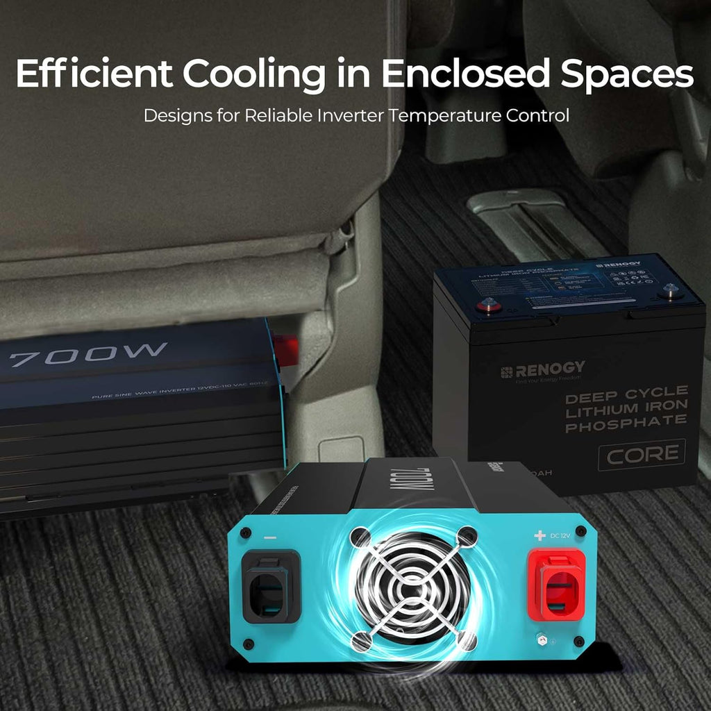 Renogy Inverter P2 700 watt Pure Sine Wave Inverter, Solar Car Power I ...