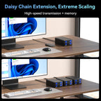 Aluminum Dual Bay Hard Drive Enclosure with Cooling Fan for 2.5“/3.5" SATA HDD/SSD with USB A/C 3.0, Support Hot Swappable, Daisy Chain Expansion, Tool-Free HDD Enclosure, DAS(NO RAID/NAS)