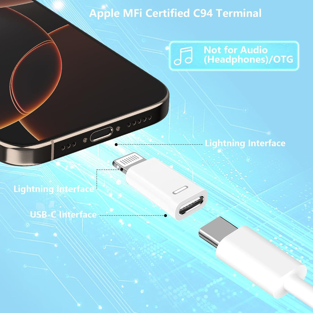 [Apple MFi Certified] USB C to Lightning Adapter, Stuffcool 4Pack Lightning Male to USB C Female Digital Converter 20W Type C Fast Charging Connector for iPhone 14 13 12 11 Pro XS XR X SE iPad Airpods