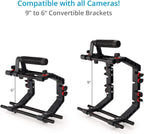 Camera Shoulder Support Rig Kit with Cage & Matte Box for DSLRs Video Camcorder. Adjustable Brackets & Handles. Fits Multiple Lenes Diameter up to 95m. 4x4 Filter Holders. (FC-02)