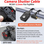 for Canon/Fuji RC301-2.5mm Remote Camera Small Shutter Release Remote Control 196.8 "Extended Cable R50V R100 R6 R8 R10 80D XT2/3/4/5 XH2S GFX100/S GFX50/S/II (RC301-2.5/E3 196.8in/5m)
