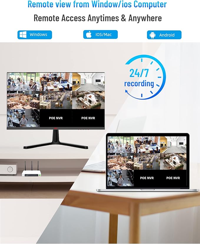 16CH ExpandableWESECUU Poe Security Camera System, 4K CCTV Camera Security System 8pcs IP Home Security Cameras Outdoor, 2-Way Audio, Human Detection, with 3TB HDD for 24-7 Recording (POE4 KIT)