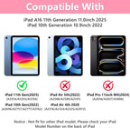 TaIYanG Touchpad for iPad A16 11th/10th Generation Case with Keyboard, 7 Color Backlit 360 Rotation Cover with Pencil Holder,Detachable Keyboard for iPad 11 inch 2025/10th Gen 10.9'' 2022 (Light Pink)