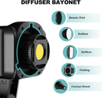 GVM SD80S 80W COB Video Light Kit, 5600K Continuous Lighting for Photography with Bowens Mount Softbox&Stand, 8 Lighting Effects Support AC Adapter & NP Series Battery