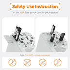 TESSAN Universal Travel Adapter, International Power Adapter with 5 USB Ports (3 USB C), Worldwide Plug Adaptor for US to Europe UK France Germany Spain Ireland Australia Japan (Type C G A I)