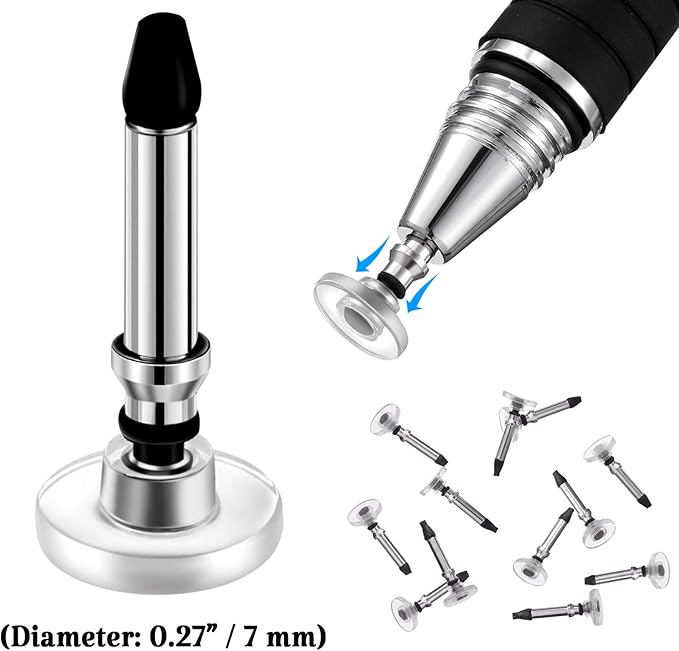 Zonon 12 Pcs Replacement Stylus Pen Tips Only Precision Round Shape Replaceable Stylus Universal Pen Disc Tips for Touch Screen Devices Daily Using Supplies