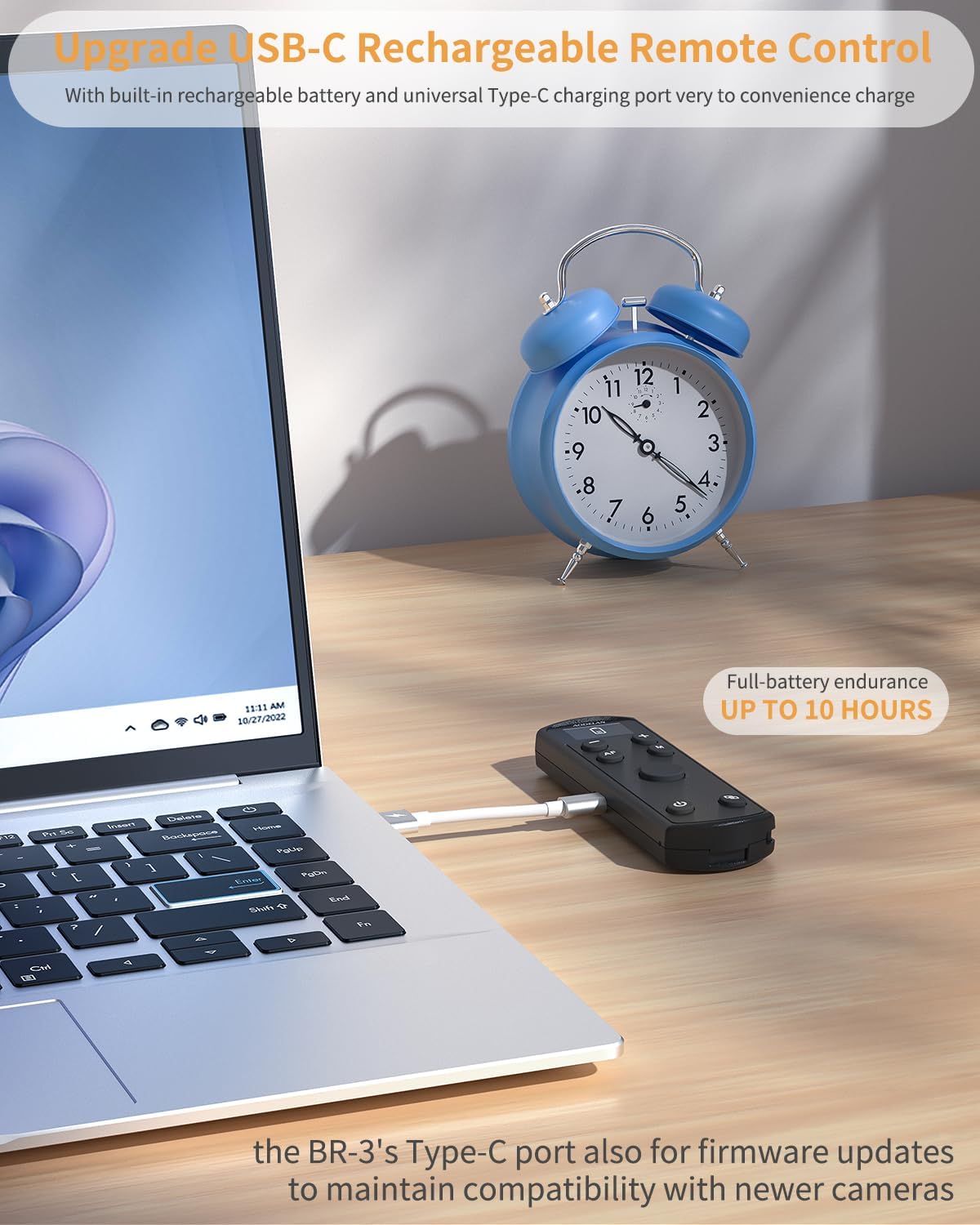 for Canon Wireless Camera Remote Control - Aodelan Rechargeable Shutter Release with OLED Screen for R3/ R10/ M50/ EOS M6 Mark II/R/RP /90D /6D Mark II /R5/T7i/G7 X Mark III;Replaces BR-E1 (Black)