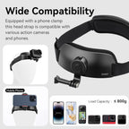 ULANZI CM027 Phone Head Strap Mount Support Vertical Shots for iPhone, GoPro Hero 12 11 10 9 8 7 6 5 4 Session 3+ 3 2 1 Max, DJI Osmo Action, Insta360, Action Cameras Head Mounted Phone Holder