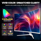 CRUA 32" White Curved Monitor, 4K UHD(3840*2160P) 1500R VA Screen, 75Hz Computer Monitor Supports AMD Freesync, 120% sRGB, Built-in speakers, Blue Light Filter,Wall Mountable Installs(HDMI 2.0/DP 1.4)