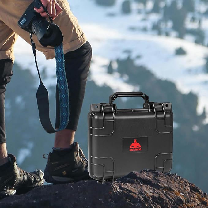 10x 9.4x 4.8 Inch Hard Case, Portable Weather Waterproof Protective Camera Case with Customizable Foam, Fit Use of Drones, Camera, Equipments, Black