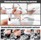walrfid 2pcs White Pink Computer Keyboard Cleaner Kit, Laptop Screen Cleaning Spray for iPhone AirPod Phone MacBook iPad, 20-in-1 Electronic Clean Brush Tool for Earbud iPod TV Earphone Camera