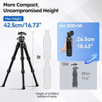 SIRUI Lightweight Mini Tripod, 1.9lbs Aluminum Desktop Table Tripod with Low-Profile Ball Head, Compact Design, 33lbs Load, 16.7" Max Height, for DSLR, Mirrorless Camera, Phone, Vlogging